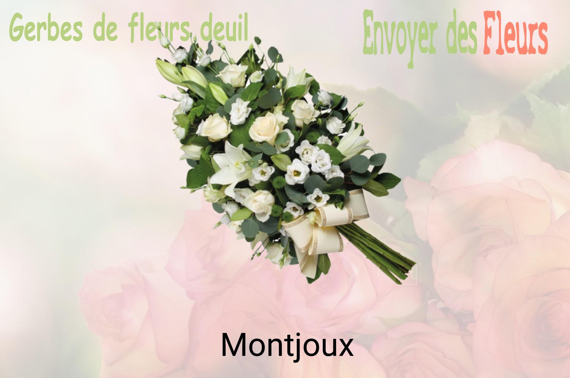 Gerbe de fleurs de deuil livrée à Montjoux